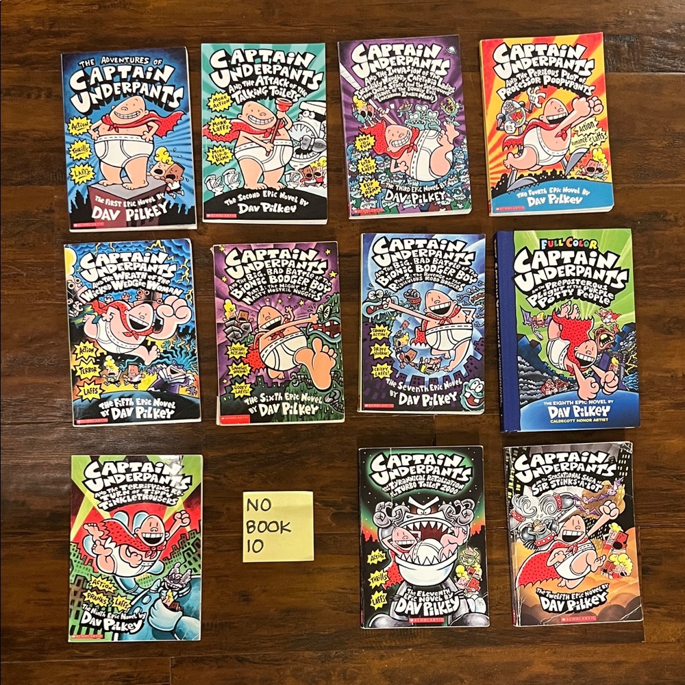 The Adventures of Captain Underpants Series Books 1-12 (less book 10)